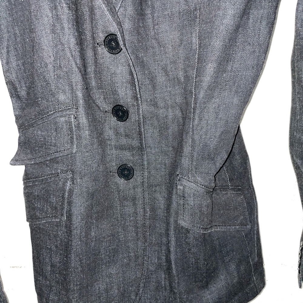 Lauren Jeans Co Ralph Lauren Women’s Navy 3 ButtonS Denim Blazer 16”X27”long